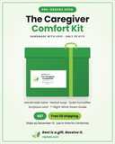 Load image into Gallery viewer, The Caregiver Comfort Kit, green gift box with leaf-green ribbon, pre-order $87